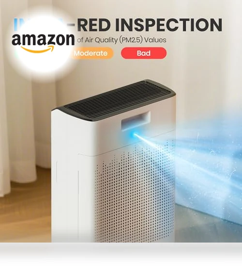 Large Room Air Purifier with Smart WiFi — Activated Carbon Air Purifiers, FLANUR