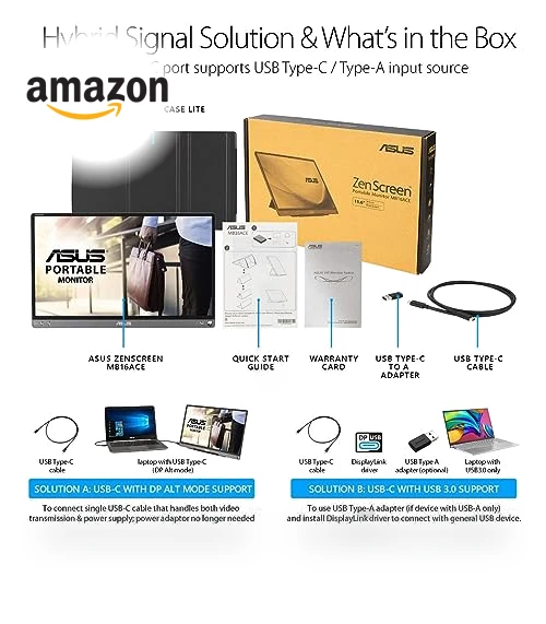 ZenScreen 15.6” 1080P Portable USB Monitor — Replacement Screens, Asus