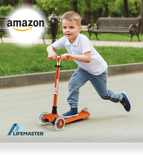3 Wheel Kick Scooter with LED Lights — Push Scooters, Lifemaster
