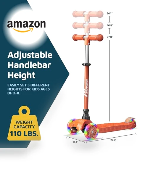 3 Wheel Kick Scooter with LED Lights — Push Scooters, Lifemaster
