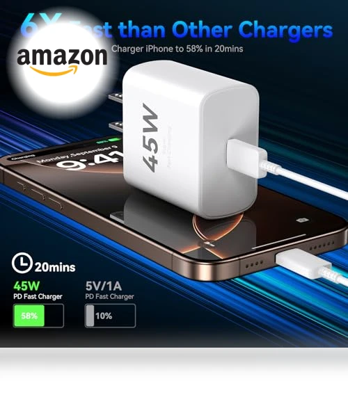 45W USB C Super Fast Charger Block with 10 FT Type C-C Long Cable Cord — Chargers, Shenzhen Xihuida Electronics Co., Ltd.