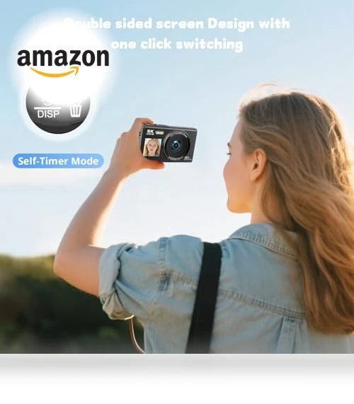 5K 80MP Digital Camera with Fill Light & 16X Zoom — Mirrorless Cameras, Saneen