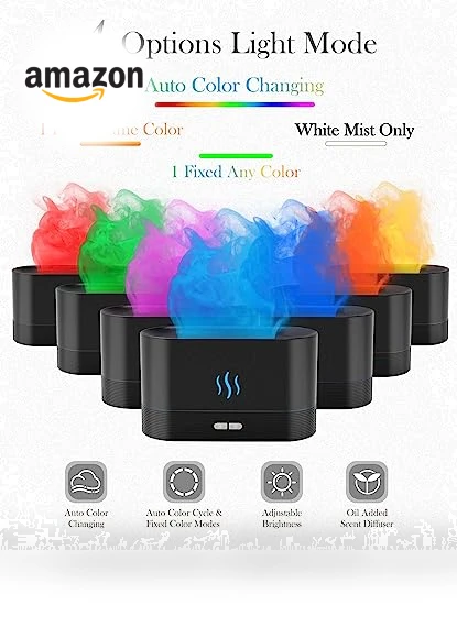 Essential Oil Diffuser and Humidifier with Flame Light — Diffusers, Aegci