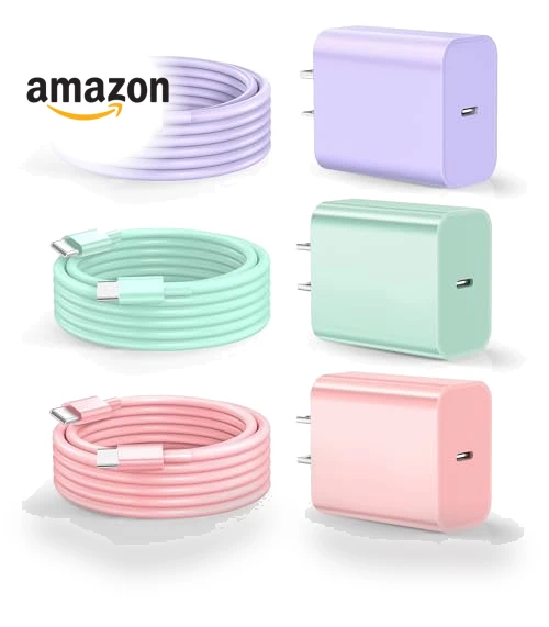 Fast Charging Wall Charger with 3-Pack USB C Cable — Chargers, Dayaoncy