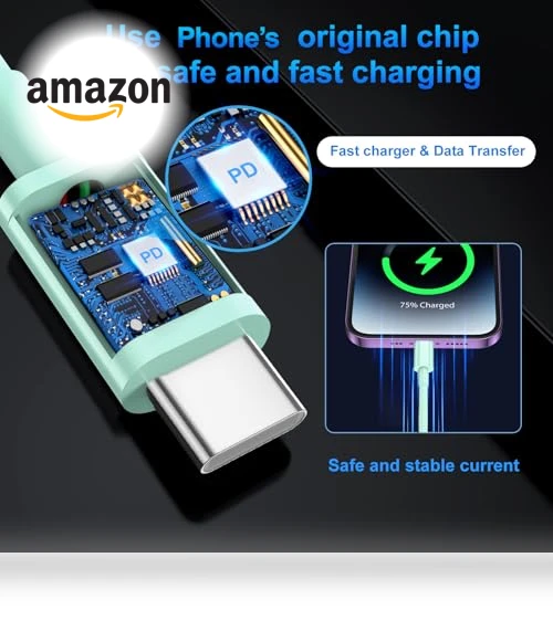 Fast Charging Wall Charger with 3-Pack USB C Cable — Chargers, Dayaoncy