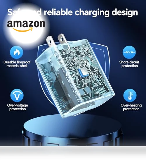 Fast Charging Wall Charger with 3-Pack USB C Cable — Chargers, Dayaoncy