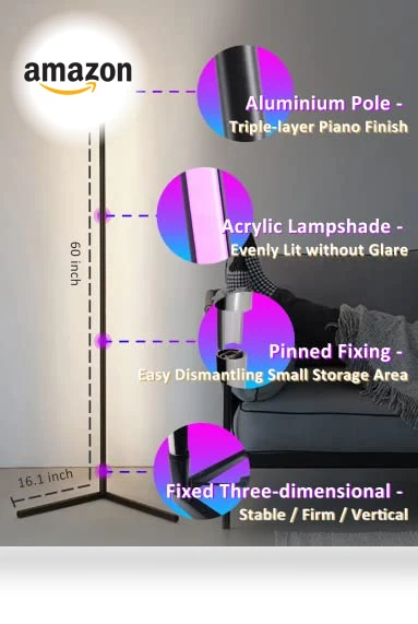 Smart RGB LED Corner Lamp — Standing Lights, Sotipevs