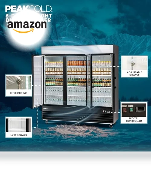 Upright Display Cooler - Merchandiser Refrigerator — Drink Coolers, PEAKCOLD