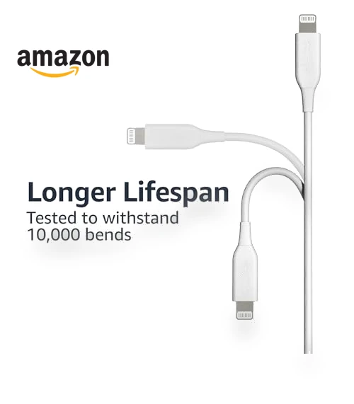 USB-A to Lightning Charger Cable — Lightning, Amazon Basics