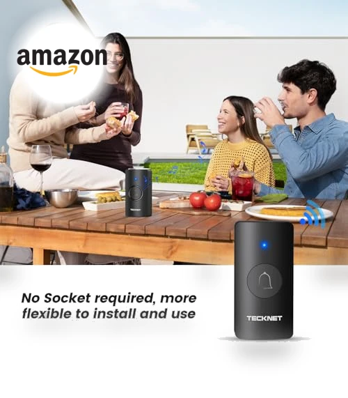 Wireless Doorbell — Push Buttons, TECKNET
