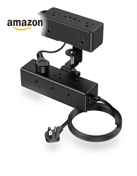 Dual Layer Desk Clamp Power Strip — Power Solutions & Surge Protection, VILONG