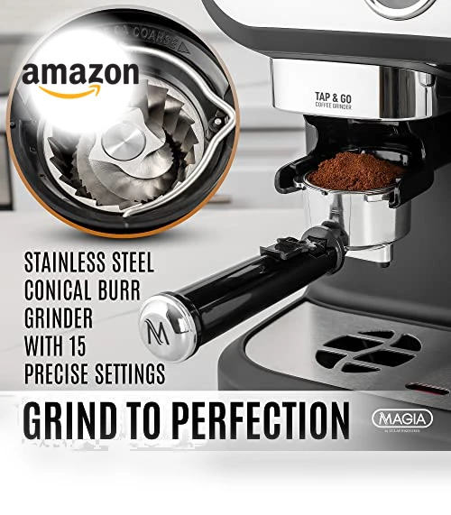 Manual Espresso Machine with Grinder and Milk Frother — Coffee & Espresso Combos, Zulay Kitchen