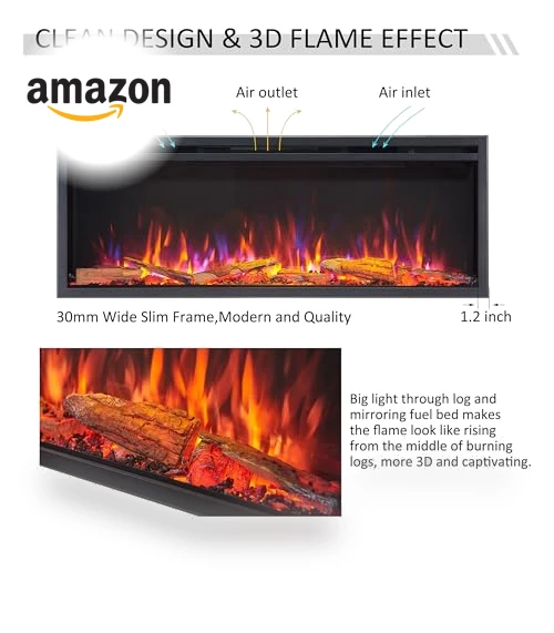 Smart Wall Mount & in Wall Recessed Electric Fireplace Insert — Electric Heating Solutions, LegendFlame