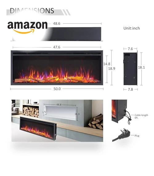 Smart Wall Mount & in Wall Recessed Electric Fireplace Insert — Electric Heating Solutions, LegendFlame