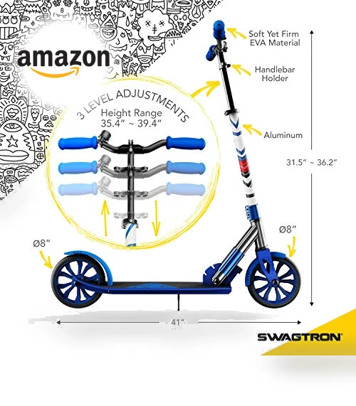 Titan Folding Commuter Kick Scooter — Push Scooters, Swagtron
