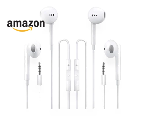 Wired Headphones Earbuds with Microphone — In-Ear Headphones, Feefuzz