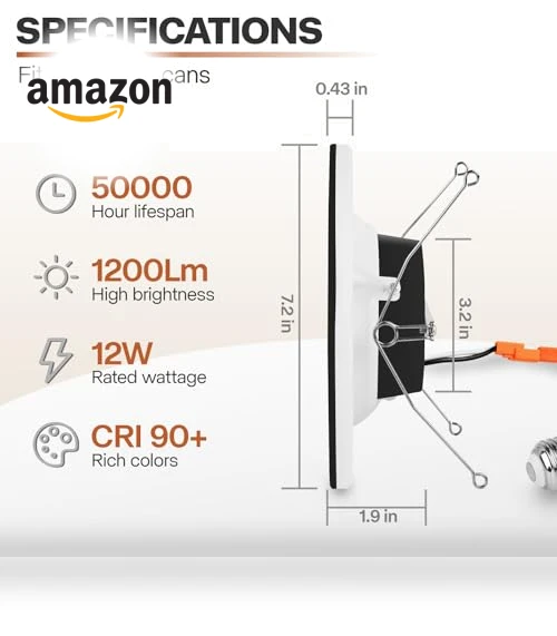 LED Can Lights with Night Light — Recessed Lighting, POWERASIA