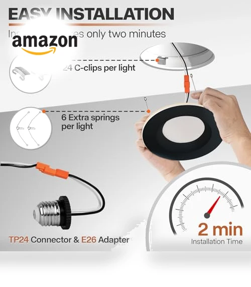LED Can Lights with Night Light — Recessed Lighting, POWERASIA