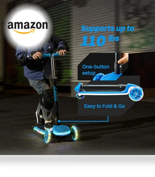 3-Wheel Light-Up Kids Scooter — Ride-On Toys, ZIFFY
