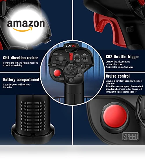 4 Channel Single Hand RC Radio Transmitter — Speed Controllers, HOTRC