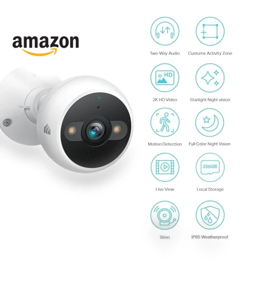 Smart 2K QHD Security Camera Outdoor Wired — Security Cameras, TP-Link