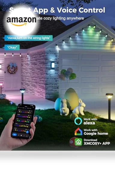 Smart Outdoor String Lights — Outdoor String Lights, XMCOSY+