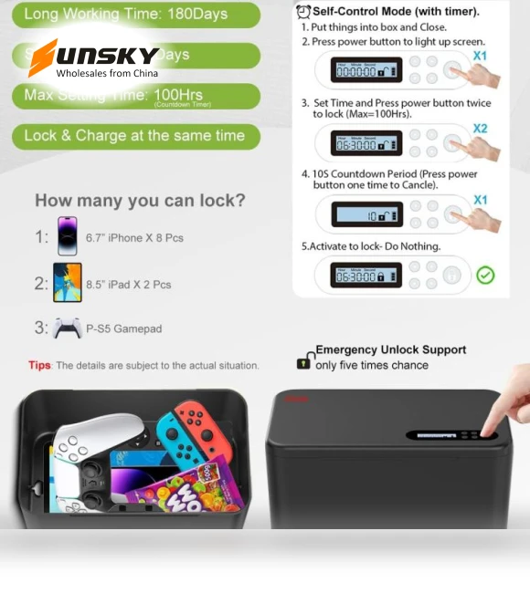 Smart Time Management Phone Self-lock Storage Box — Efficiency Tools