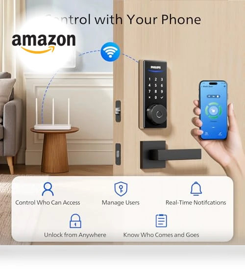 WiFi Smart Lock with Handle — Smart Home Security, Philips