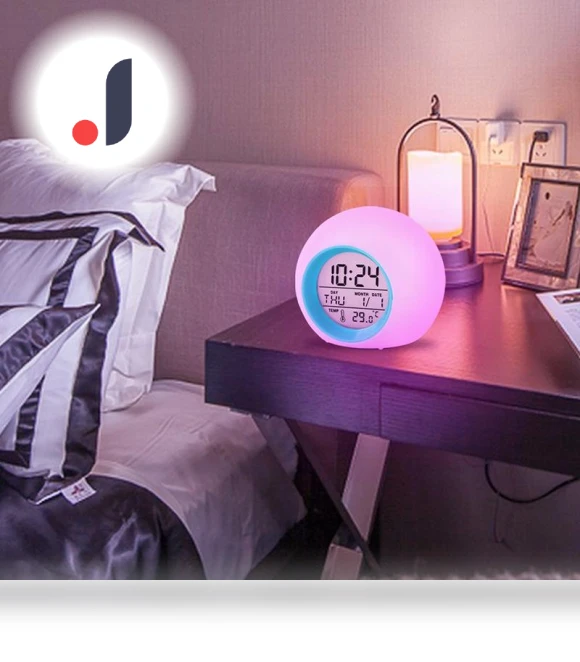 Colorful Round LED Digital Alarm Clock with Touch Control — Clocks, AKA005
