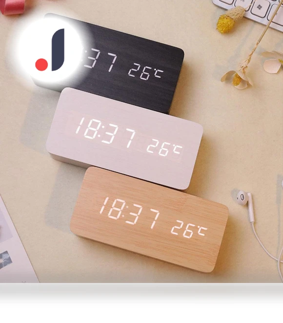 Modern Wooden LED Smart Alarm Clock — Clocks, AKA005
