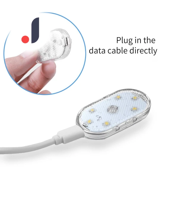2Pcs 5V 6LED Car Interior Dome Light Finger Touch Sensor Reading Lamp USB Charge — Light Kit, Skyfree