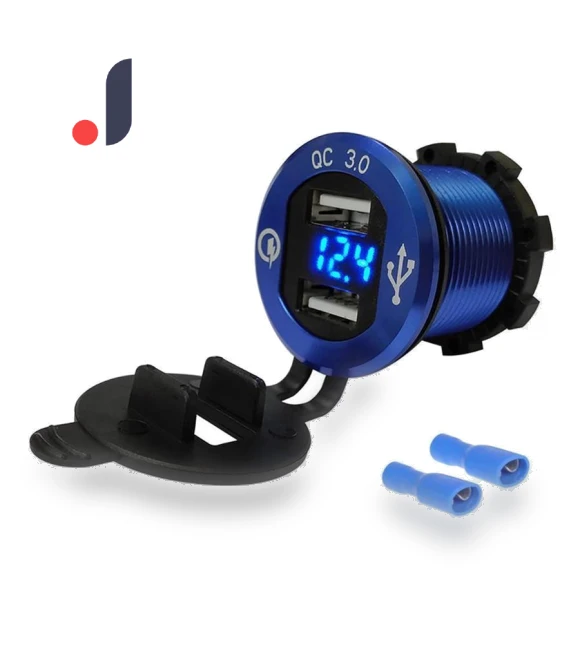 Smart 4.2A Metal QC3.0 Motorcycle 2USB Cigarette Lighter Charger — Chargers, Topfactory