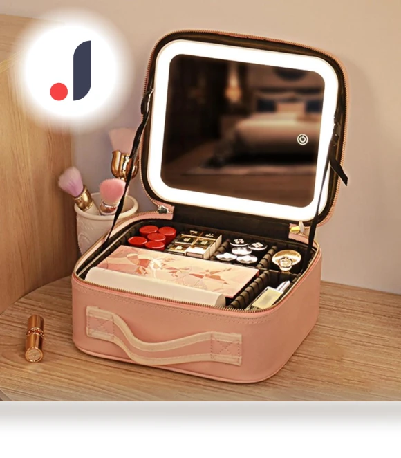 Smart LED Cosmetic Bag with Mirror — Cosmetic Cases, Build My Home