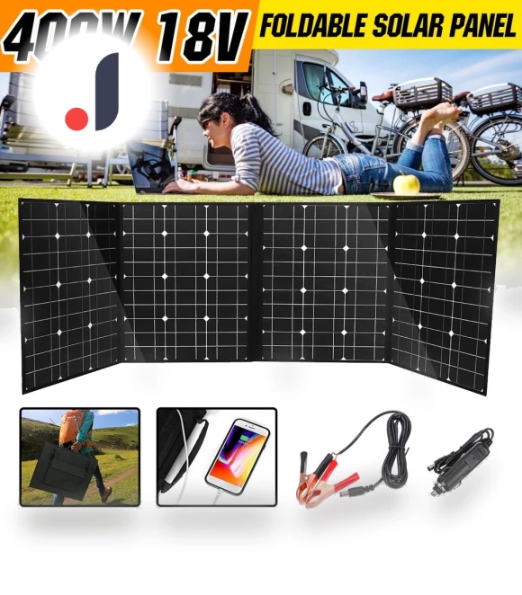 18-in-1 400W Solar Panel with DC Cable and USB Port — Solar Chargers, Decor Dream