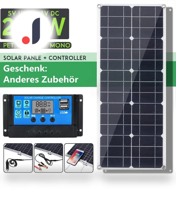 18W 200W Monocrystalline Solar Panel Dual 12V/5V DC Outdoor RV Rechargeable Kit — Renewable Energy Solutions, PRO Global