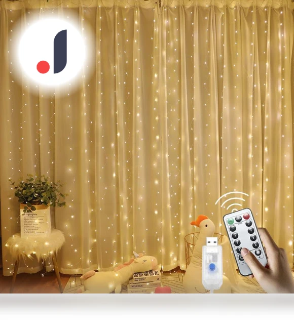 Remote Control USB Copper Wire LED Curtain Light — String Lights, AI Supermarket