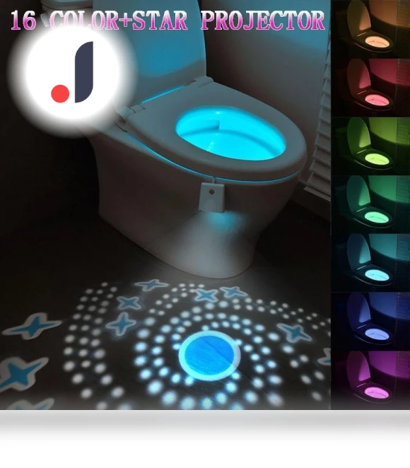 Toilet Light with Star Projector and Motion Sensor — Night Lights, happy8