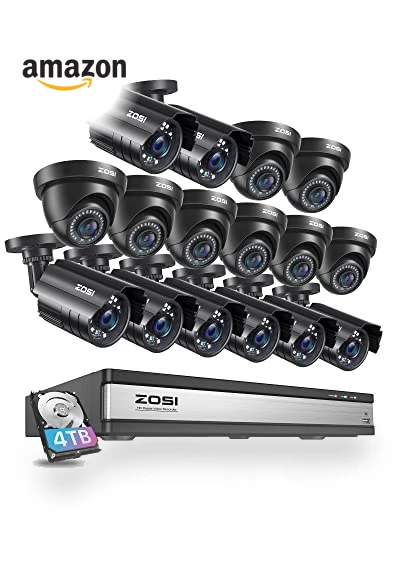 16CH Security Camera System with AI Human Vehicle Detection — Smart Home Security, ZOSI