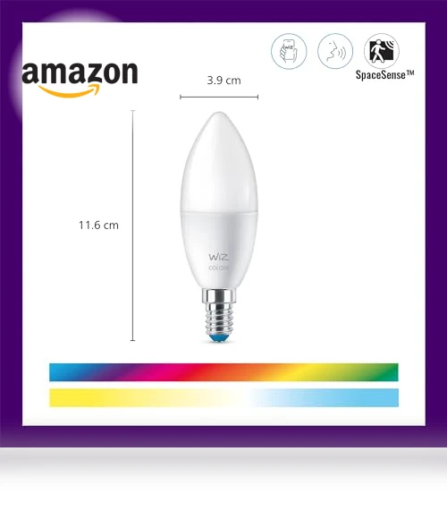 Color LED Smart Candle-Shaped Bulb — LED, WiZ