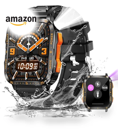 Military Smart Watch with LED Flashlight/UV Light — Smartwatches, LaNikar