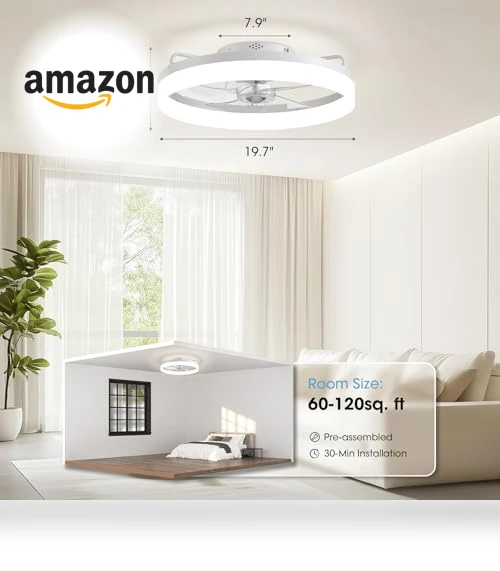 Smart Ceiling Fan with Lights — Ceiling Fan Wall Controls, LUDOMIDE