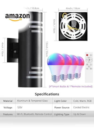 Smart Outdoor Wall Lights — Outdoor Security & Flood Lighting, KIZON