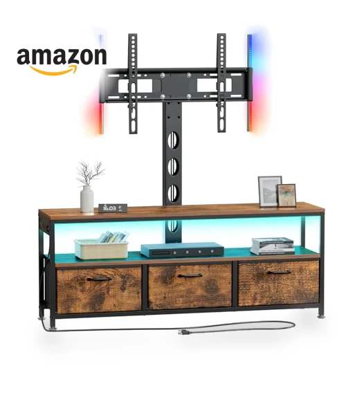 TV Stand with Mount and Power Outlet — Stands, JUSTOGO
