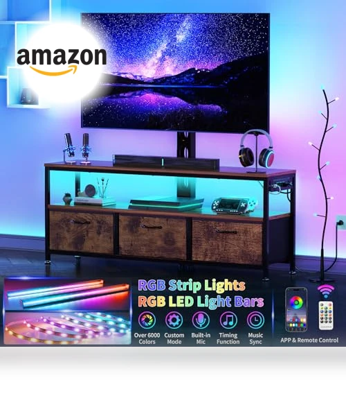 TV Stand with Mount and Power Outlet — Stands, JUSTOGO