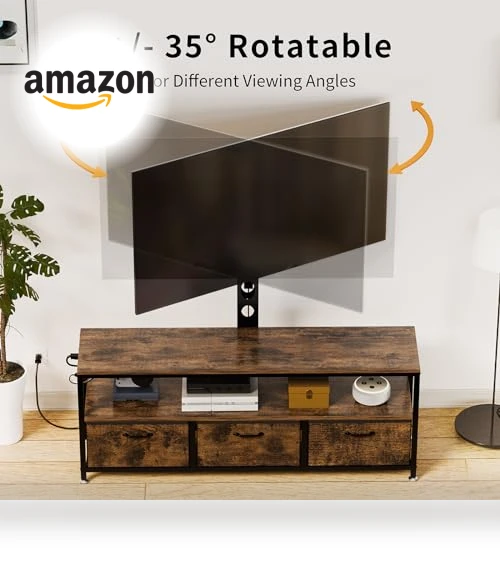 TV Stand with Mount and Power Outlet — Stands, JUSTOGO