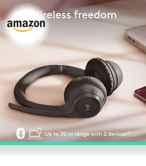 Wireless Bluetooth Headset with Noise-Canceling Microphone — Headsets, Logitech