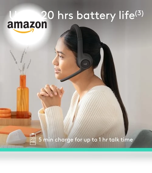 Wireless Bluetooth Headset with Noise-Canceling Microphone — Headsets, Logitech