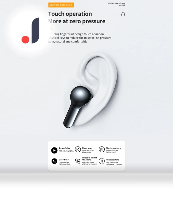 Mini Smart Half In-Ear Sport Headset Earbuds — In-Ear Headphones, Andoer