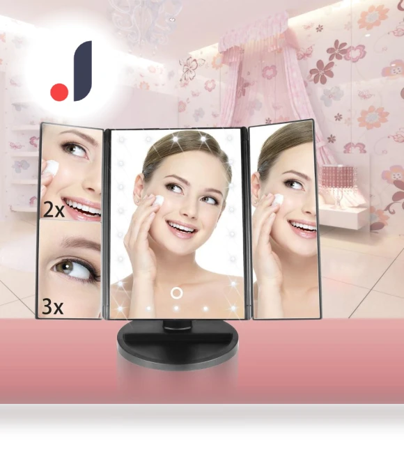 Portable 3-Fold LED Lamp with Touch Dimming — Compact & Travel, Dear Makeup