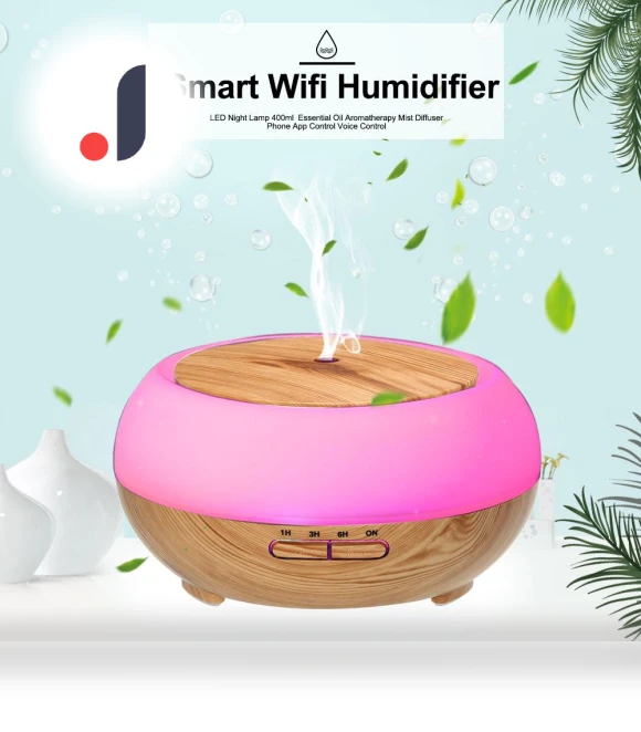 Smart Wi-Fi LED Night Light Humidifier with Aromatherapy Diffuser — Air Moisturizers, Neoglint